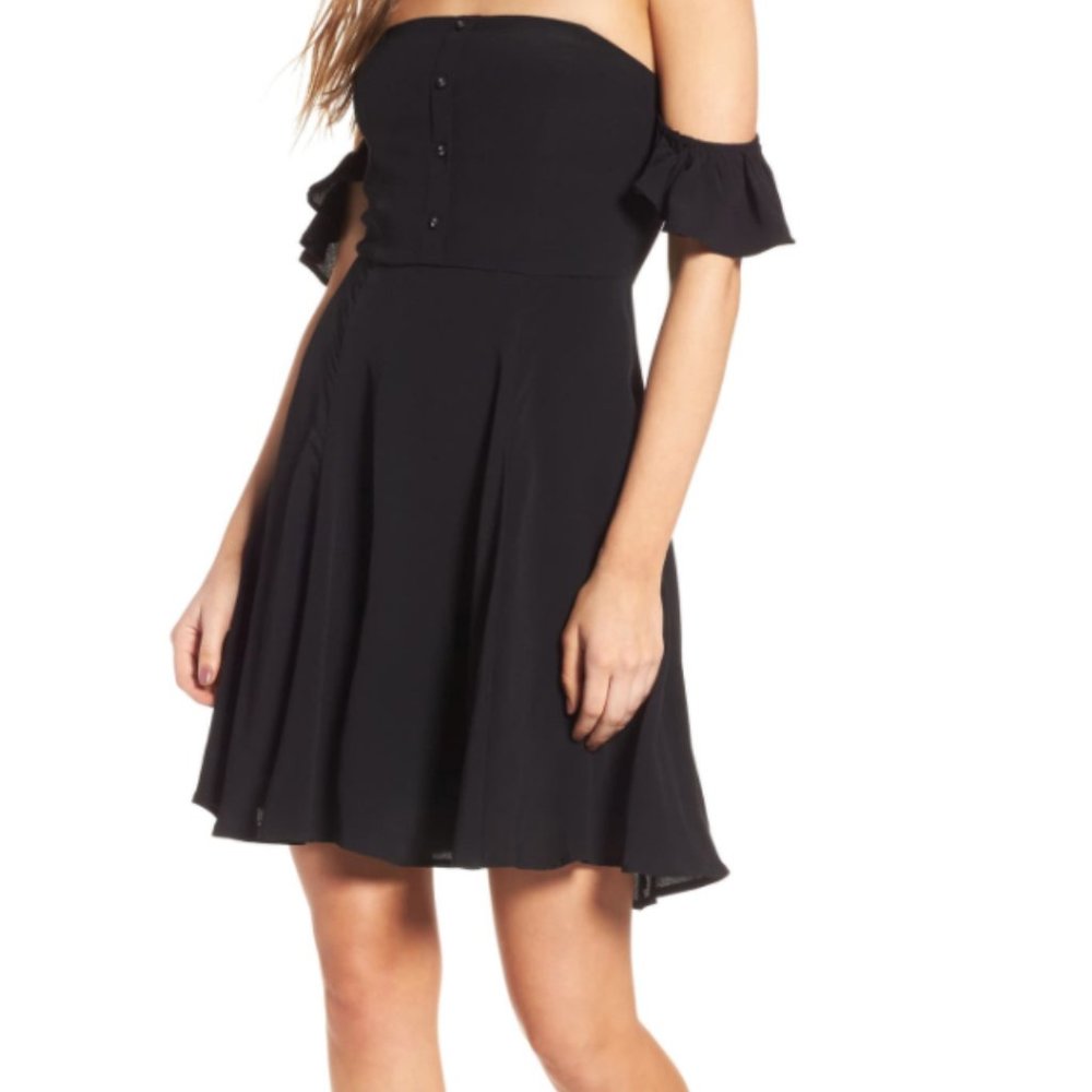 Black Off the Shoulder Minidress Small Dress ASTR